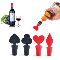 Silicone Bottle Stoppers w/Playing Cards Shaped