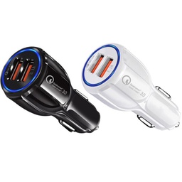 [S0801010046] 5 V 30 W Fast Dual USB QC3.0 Car Charger / 2 USB Car Charger