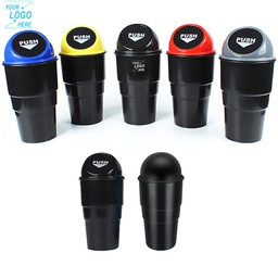 Mini Plastic Car Trash Bin / Cup Holder Garbage Can