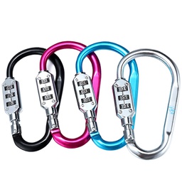 Metal Carabiner D-Ring Clip Lock / 3-digit Luggage Carabiner