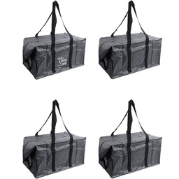 [S1305000077] Large Black Reusable Grocery Tote Bags with zipper