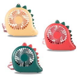[S0605000048] Rechargeable Dinosaur Shaped Fan With Lanyard and LED