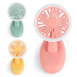 Mini USB Rechargeable Desk Handheld Fan with LED Fill Light