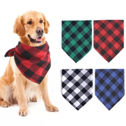 Dog And Cat Plaid Triangle scarf