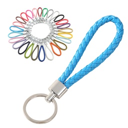 Fashion Braided Leather Rope Handmade Leather Keychain