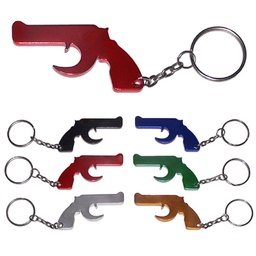 Gun shape bottle opener keychain