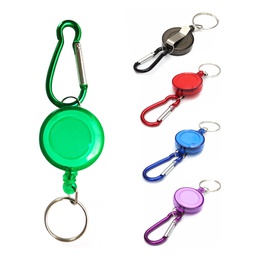 [S0103030080] Round Retractable Key Holder with Carabiner
