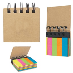 [S0300000544] Notebook with Neon Colored Sticky Notes and Flags