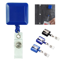 Square Plastic Custom Badge Reels with Belt Clip