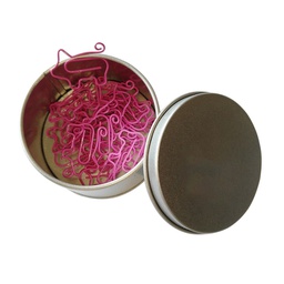 [S0300000569] Pig Shaped Paper Clips in Tin Container