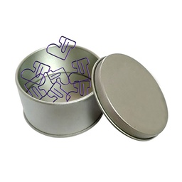 [S0300000573] Sock Shaped Paper Clips in Tin Container