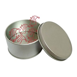 [S0300000574] Santa Claus Shaped Paper Clips in Tin Container