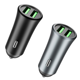 2.4A Dual Port Aluminum USB Car Charger, Cigarette Lighter