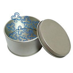 [S0300000582] Card Game Club Shaped Paper Clips in Tin Container