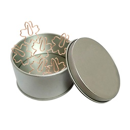 [S0300000589] Flower Shaped Paper Clips in Tin Container