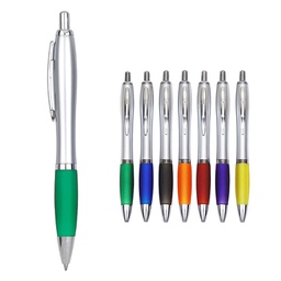 Retractable Ballpoint Pen with Rubber Grip